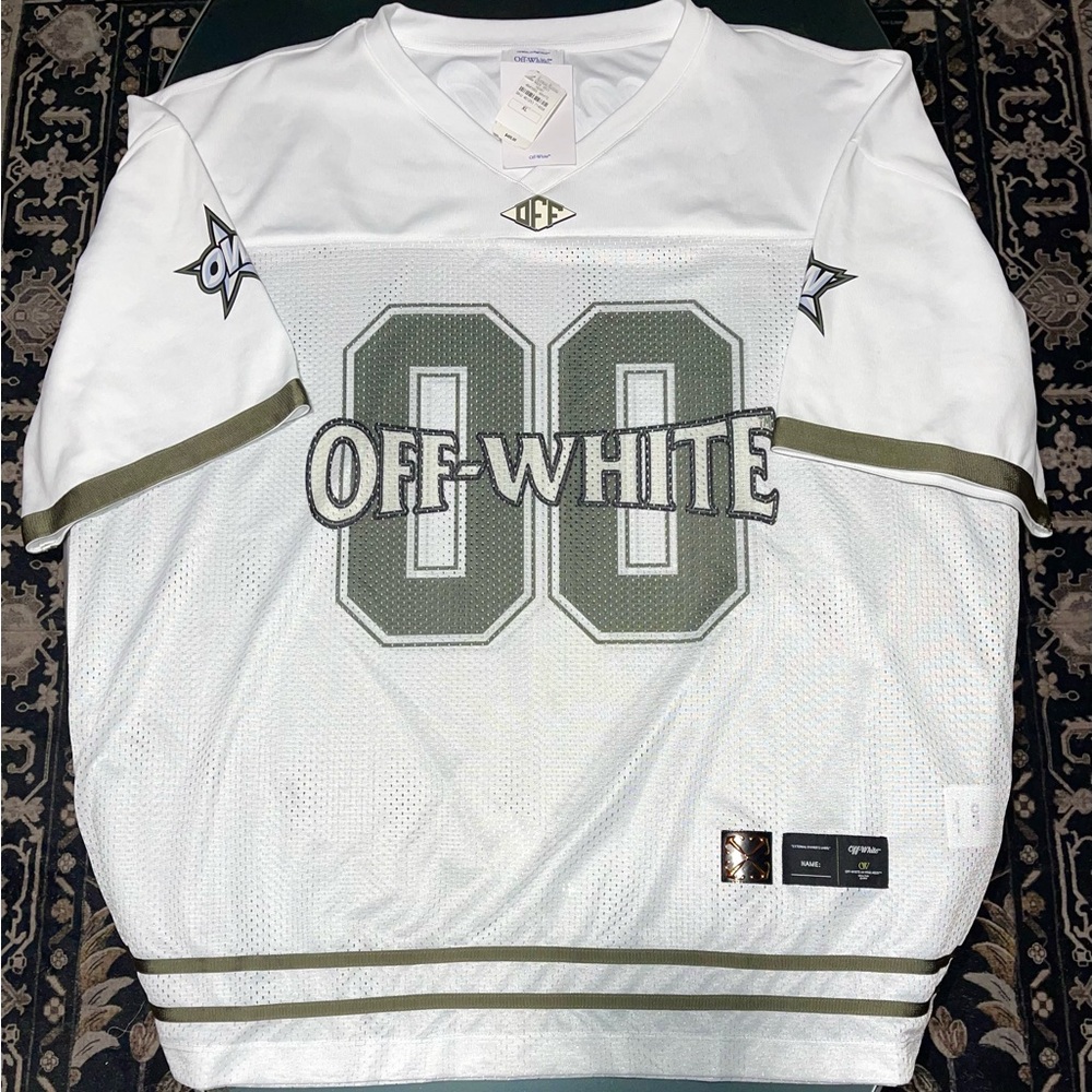 Off-White White and Gray Mesh Jersey